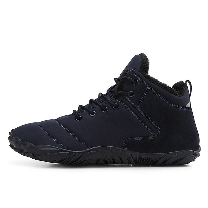 Five-Finger Outdoor Cotton Shoes, Non-Slip and Wear-Resistant, Couple''s Hiking Shoes, Warm High-Top Plus Wool Boots, Men''s and Women''s Cold-Proof Hiking Shoes - Image 1