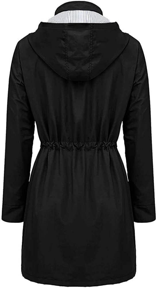 Arthas Women's Lightweight Rain Jacket Waterproof Breathable Raincoat with Hood Active Outdoor Hooded Windbreaker Trench Coats - Image 2