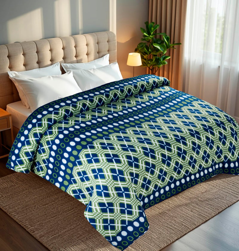 CHANDRAVATI Single Bed ||60x90||Fleece|| Quilt Cover/Duvet Cover/Rajai Cover/Blanket Cover for Winters (CC-Blue, 60x90) - Image 1