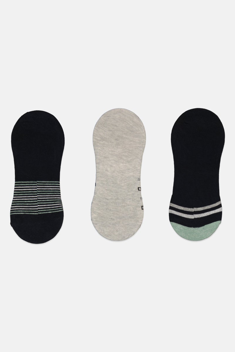 Rocawear Men 3 Pairs Brand Logo Invisible Socks, Multicolor - Image 3