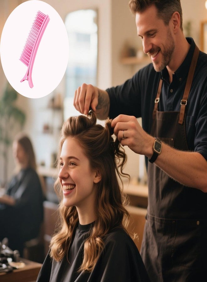 XLANMAY 6pcs Grip Clips for Hair Sectioning Hair Clip for Styling Sectioning Combs Clips for Woman Man Hair Coloring Styling Cutting Sectioning DIY (Pink,3large+3small) - Image 4