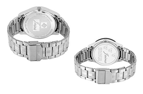 jainx Day Date Feature Silver Steel Chain Gift Set Analog Wrist Watch for Couple - JC458 - Image 4