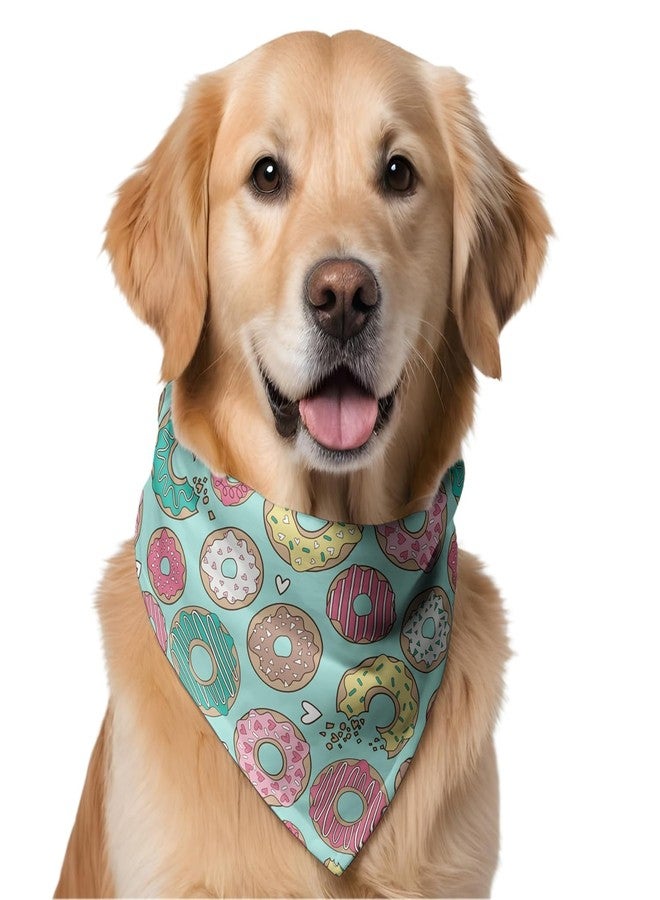 W Brings XL Dog Bandana for Dogs | This Stunning Gorgeous Design Dog Bandana Scarf is Perfect Styling Accessory for Extra Large Dogs. (XL (Extra Large), Teal Donuts) - Image 1
