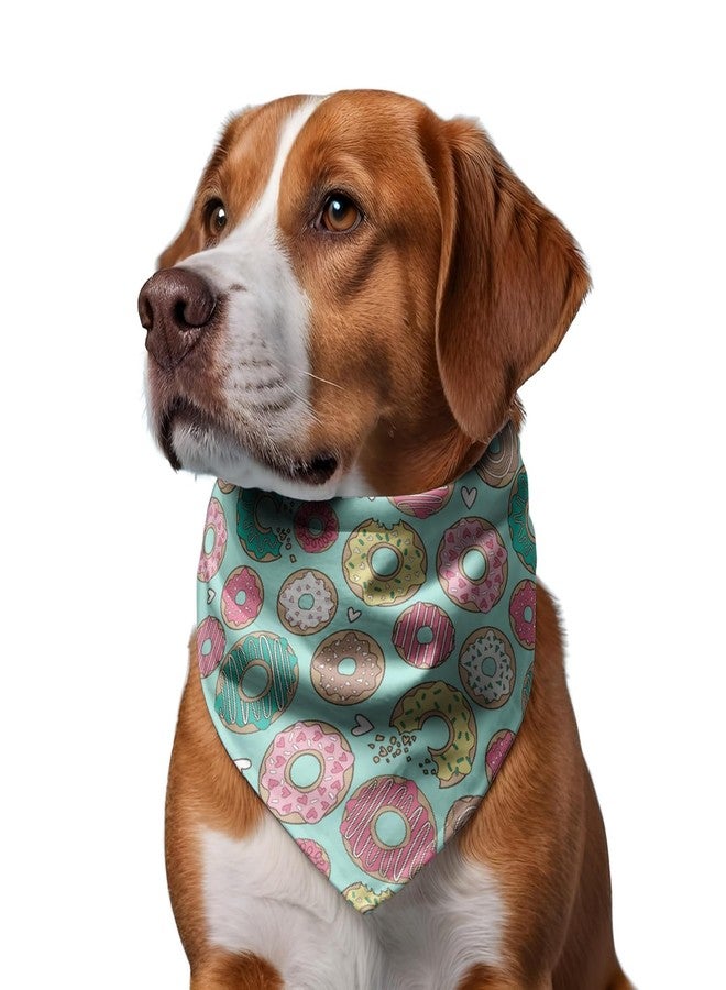 W Brings XL Dog Bandana for Dogs | This Stunning Gorgeous Design Dog Bandana Scarf is Perfect Styling Accessory for Extra Large Dogs. (XL (Extra Large), Teal Donuts) - Image 3