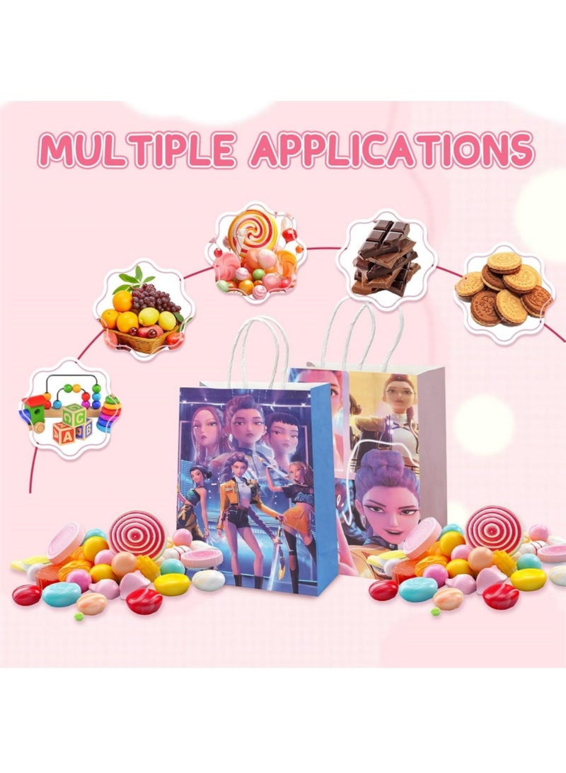 saykfoe 12 Pcs Hunters Party Bags Paper, Sweets Party Gift Bags Candy Paper Bags with Handle, Birthday Candy Bags for Kids, Demon Hunters Theme Party Supplies for Boys Girls Decoration - Image 3