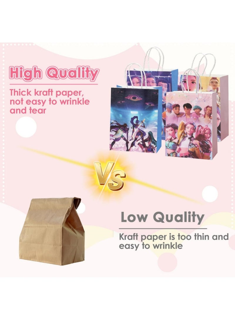 saykfoe 12 Pcs Hunters Party Bags Paper, Sweets Party Gift Bags Candy Paper Bags with Handle, Birthday Candy Bags for Kids, Demon Hunters Theme Party Supplies for Boys Girls Decoration - Image 4