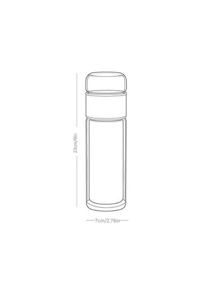 كوب تجميع الشاي الزجاجي مزدوج الطبقة مع مصفاة -500ml معزول كوب فن Tes ، تصميم فصل المياه الإبداعي ، مثالي للمكتب والمنزل والهدايا - Image 2
