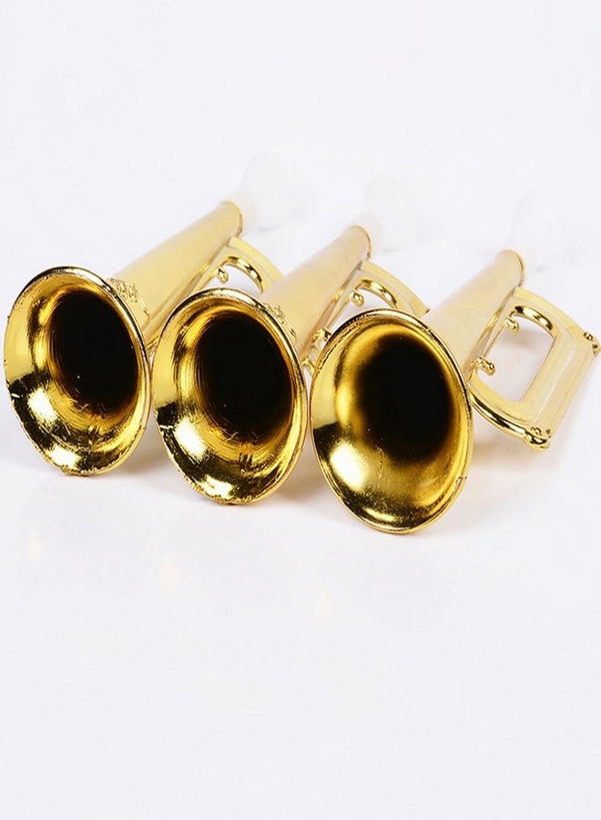JECOMPRIS 10Pcs ABS Sports Cheerleading Horns: Golden Stadium Noise Makers - Football & Baseball Cheer Props (6.6x1.8in) - Image 3