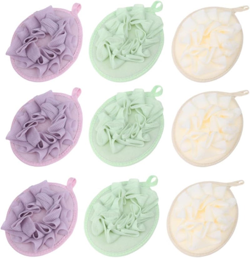 Generic 9pcs Bath Bubble Net Soft Bath Flower Sponge Set in 3 Colors for Gentle Exfoliating and Shower Accessories - Image 1