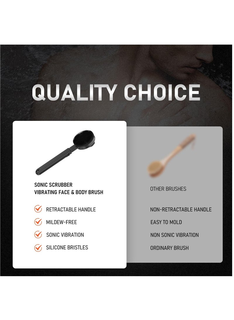Upgraded Sonic Electric Body Scrubber Pro - Waterproof Massage Brush with Charcoal-Infused Silicone Bristles for Deep Cleaning, Featuring 4 Settings & 2 Speeds. - Image 5