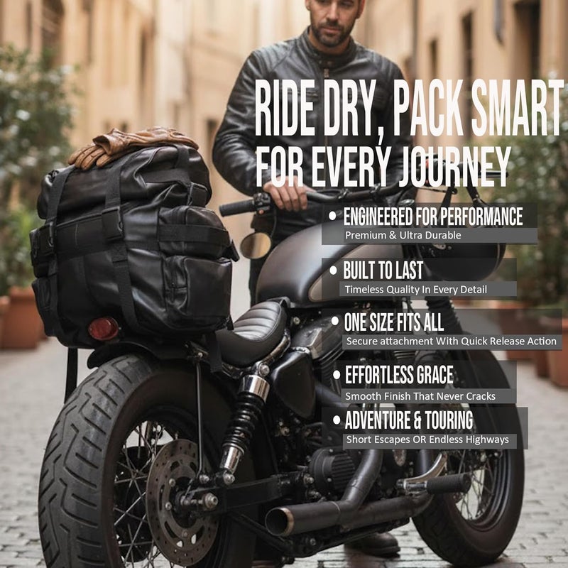 Jackets 4 Bikes Motorcycle Cruiser PU Leather Waterproof Sissy T Bar Travel Luggage Set All Season - Image 3