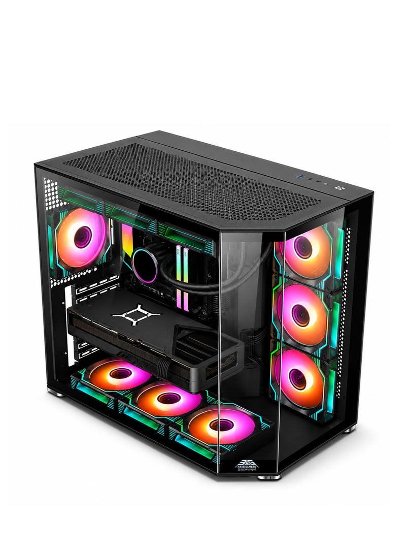 Arab Gamers Gaming PC AMD Ryzen 7 9850X3D, NVIDIA RTX 5070 12GB, 32GB DDR5 RAM, 1TB Gen5 SSD, RGB Black Case - Image 3
