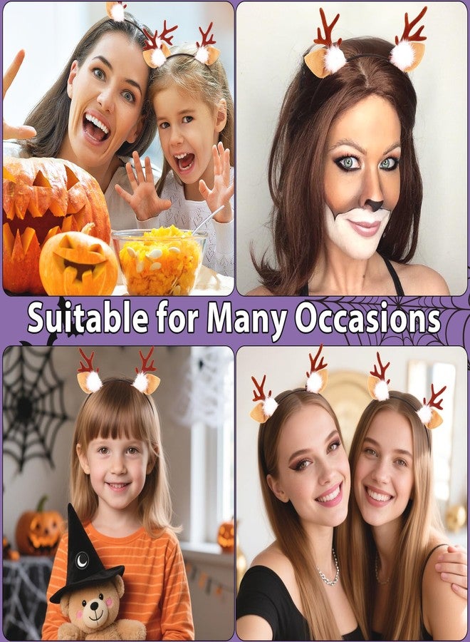 Amariver Reindeer Headband for Women Deer Antlers Costume Reindeer Ears Animal Ears Christmas Headbands for Adults Deer Halloween Costume - Image 3