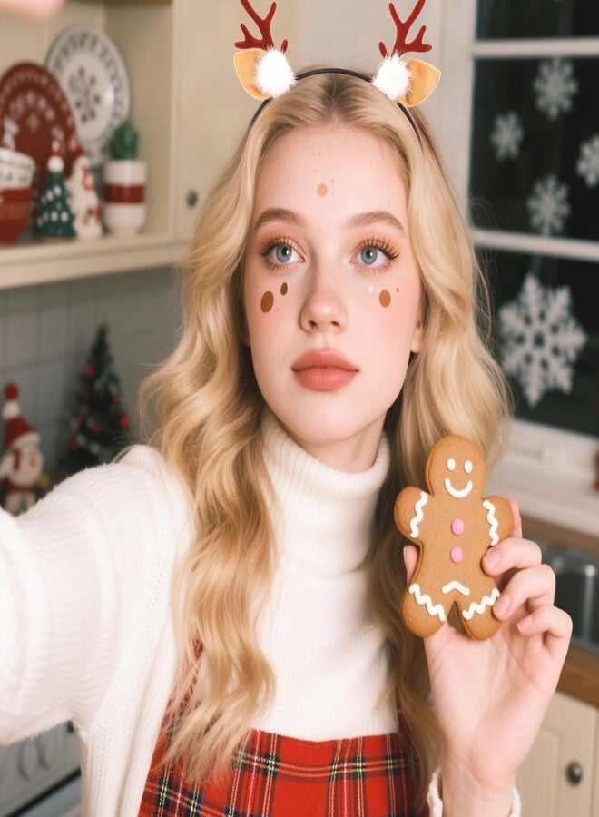 Amariver Reindeer Headband for Women Deer Antlers Costume Reindeer Ears Animal Ears Christmas Headbands for Adults Deer Halloween Costume - Image 5