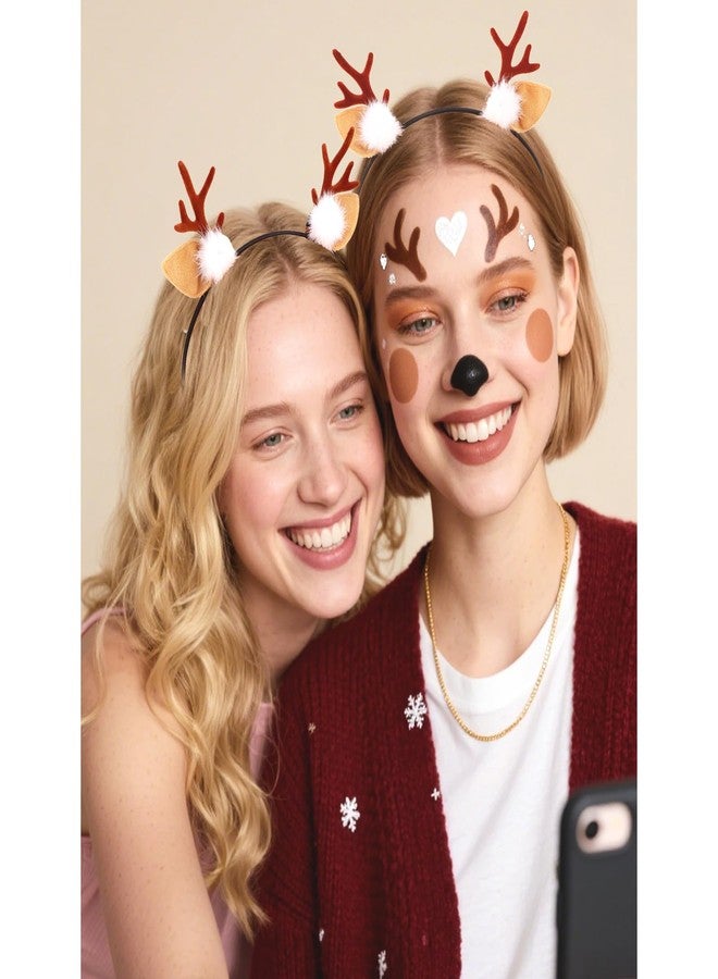 Amariver Reindeer Headband for Women Deer Antlers Costume Reindeer Ears Animal Ears Christmas Headbands for Adults Deer Halloween Costume - Image 4