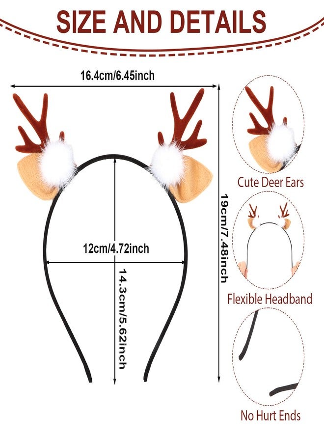 Amariver Reindeer Headband for Women Deer Antlers Costume Reindeer Ears Animal Ears Christmas Headbands for Adults Deer Halloween Costume - Image 2