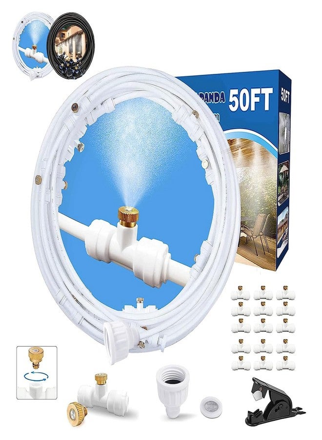 POCKET PANDA Misters for Outside Patio,Misting System for Cooling Outdoor,50Ft (15M),Water Mist Hose DIY Kit for Porch,Canopy,Deck,Umbrella,Garden,Greenhouse,Yard,Plants,Trampoline Sprinkler Accessories for Kids - Image 1