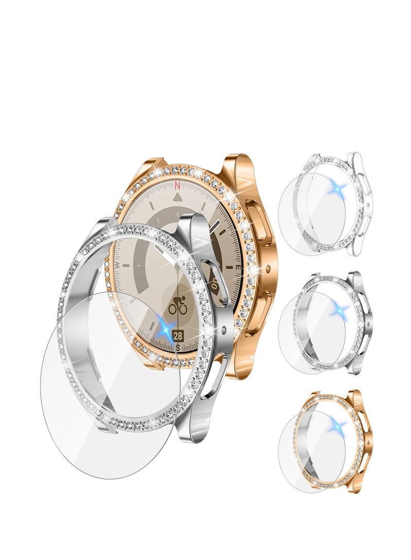 SYOSI 3 Pack for Galaxy Watch 5 PRO 45mm Case[No Screen Protector], Crystal Diamond Hard PC Bumper Protective Frame Cover Accessories for Women Girl - Image 3
