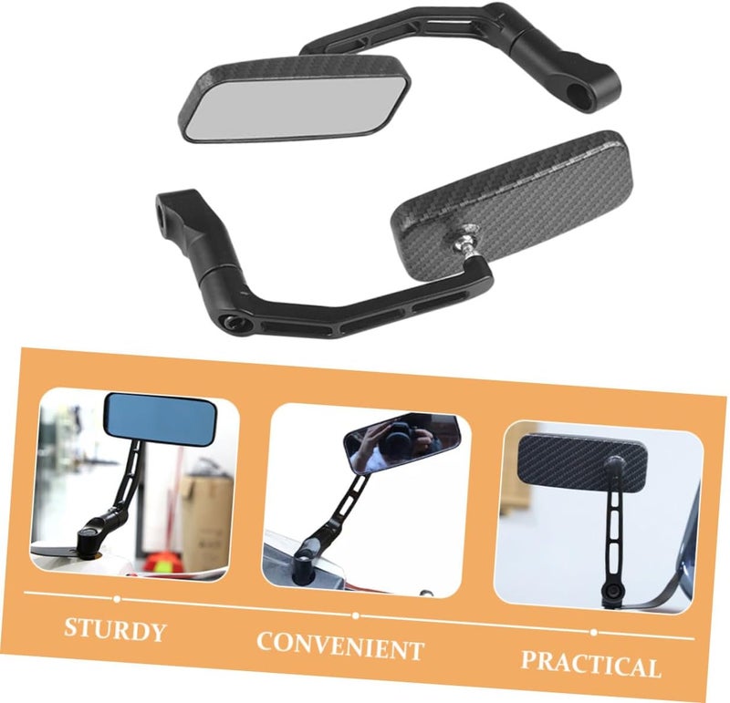 Motorcycle Rearview Mirror Side Mirror Set Anti-glare Square for Electric Scooters and Motorbikes with Textured Pattern - Image 4