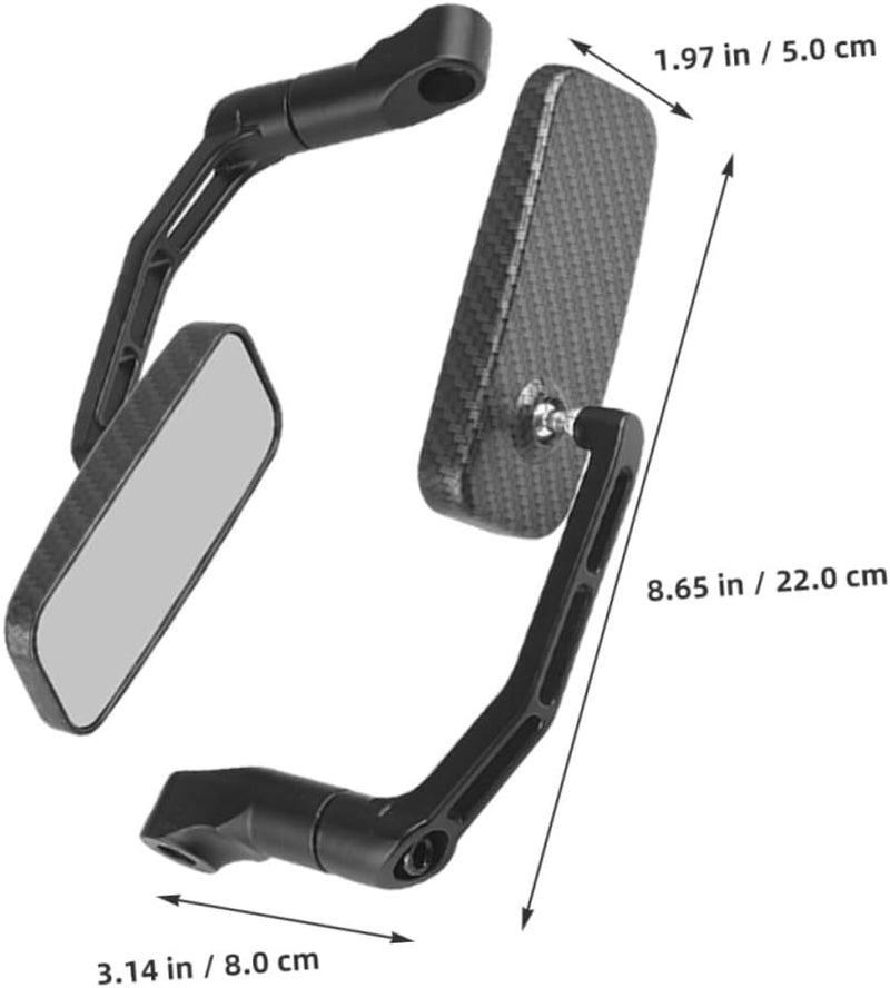 Motorcycle Rearview Mirror Side Mirror Set Anti-glare Square for Electric Scooters and Motorbikes with Textured Pattern - Image 2