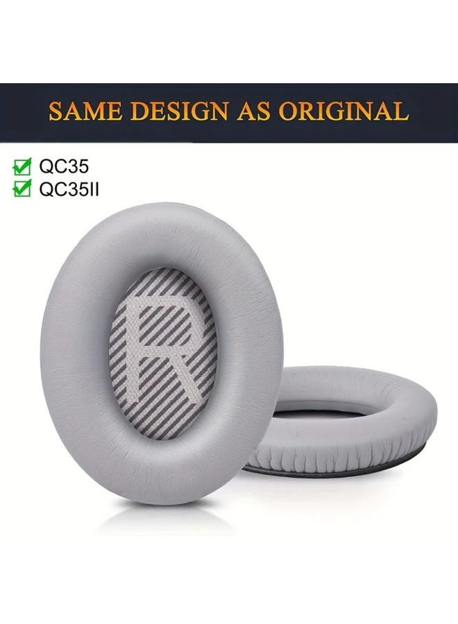 Silvery Protein Skin Replacement Earpads For Bose QuietComfort 35 QC35 QC35 II Headphones - Image 3