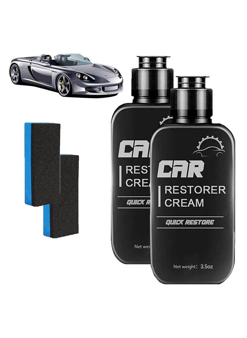 Generic Universal Plastic Restorer for Cars, Auto Cleaner & Protection Cream, High Gloss Plastic Renovation Agent, Restores Black Plastic for Exterior & Interior Trim, Bumper, Mirror (2PCS)  - Image 1