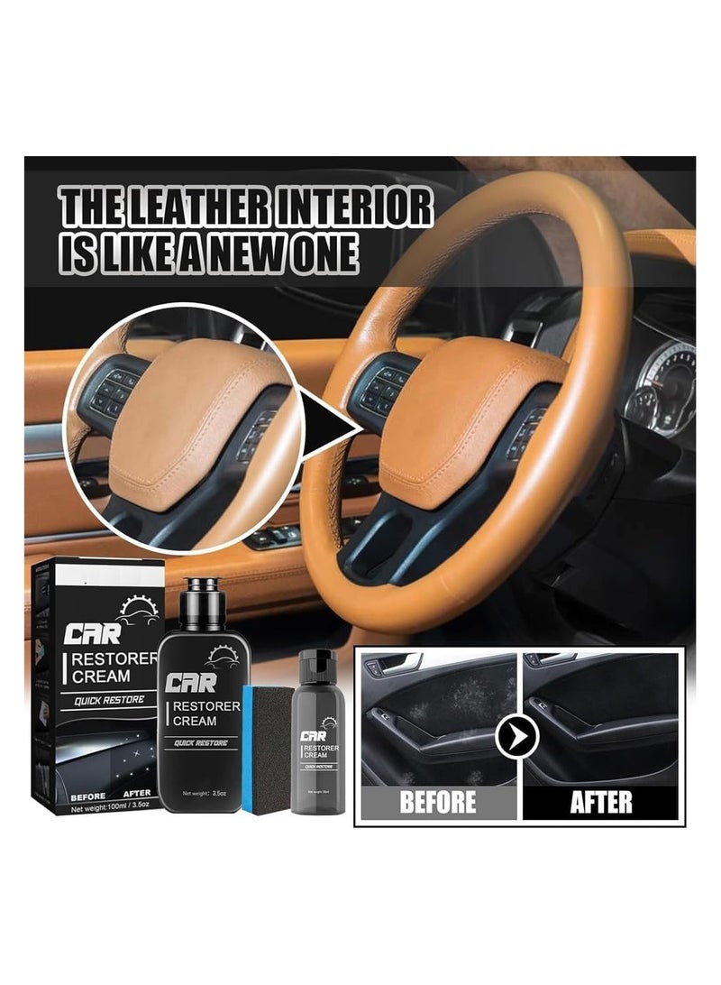 Generic Universal Plastic Restorer for Cars, Auto Cleaner & Protection Cream, High Gloss Plastic Renovation Agent, Restores Black Plastic for Exterior & Interior Trim, Bumper, Mirror (2PCS)  - Image 4