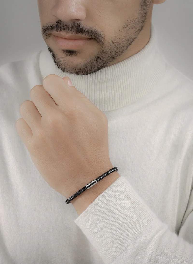 Guy Laroche Pierre Black Cord Bracelet For Men