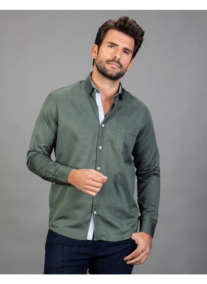 Tudors Classic Fit Dobby Green Men's Shirt