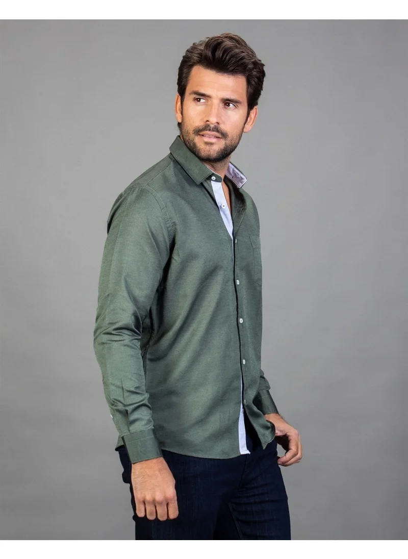 Tudors Classic Fit Dobby Green Men's Shirt