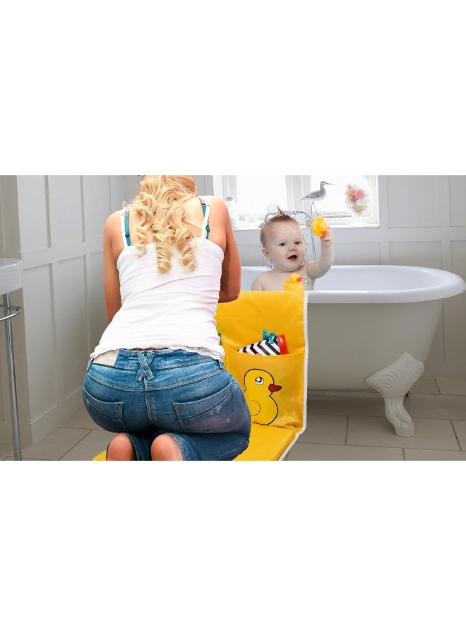 Handy Laundry Baby Bath Kneeling Pad -The Bathtub Bath Mat Has Thick Pads for Comfort and Two Large Pockets for Bathing Essentials. - Image 5