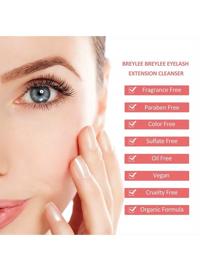 Breylee Eyelash Extension Cleanser, BREYLEE Eyelash Extension Shampoo Eyelash Extension Foam & Brushes Eyelid Cleanser for Makeup Remover Paraben & Sulfate Free for Salon and Home Use(200ml, 7 fl oz) - Image 4