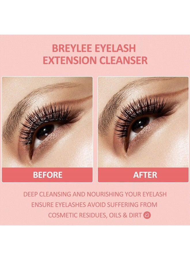 Breylee Eyelash Extension Cleanser, BREYLEE Eyelash Extension Shampoo Eyelash Extension Foam & Brushes Eyelid Cleanser for Makeup Remover Paraben & Sulfate Free for Salon and Home Use(200ml, 7 fl oz) - Image 2