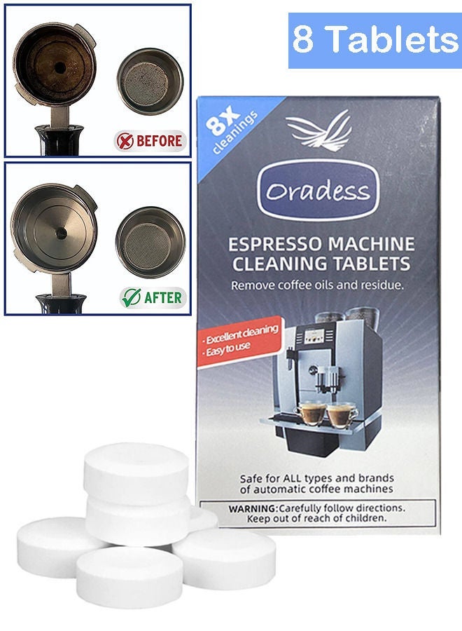 اوراديس 8 أقراص آلة إسبرسو ورقة الأنظف وآلة القهوة التلقائي الأنظف الأنظف إزالة الترسبات الحل آلة طحن القهوة - Image 1