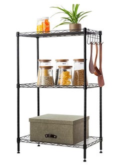 BLOOMING TIME 3 Layers Without Wheels Storage Rack, Adjustable Height, Easy Installation, Strong Bearing Force, Suitable For Any Place, Black  - Image 1