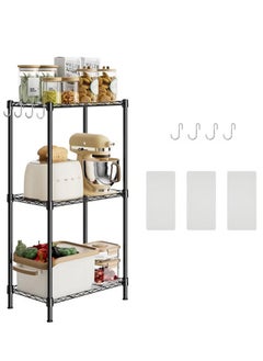 BLOOMING TIME 3 Layers Without Wheels Storage Rack, Adjustable Height, Easy Installation, Strong Bearing Force, Suitable For Any Place, Black  - Image 2