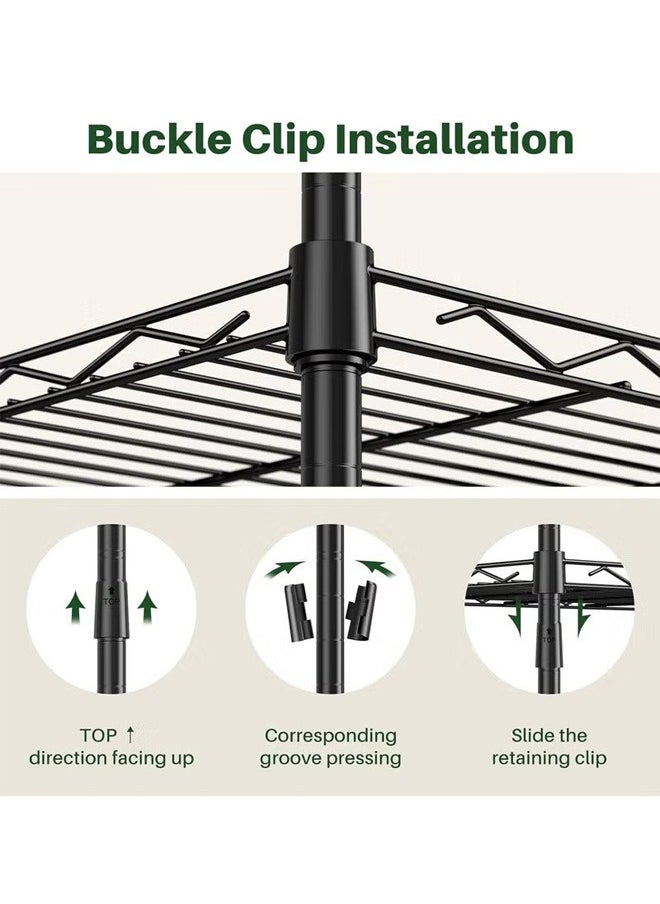 BLOOMING TIME - 3 Layers Without Wheels Storage Rack, Adjustable Height, Easy Installation, Strong Bearing Force, Suitable For Any Place, Black - Image 1