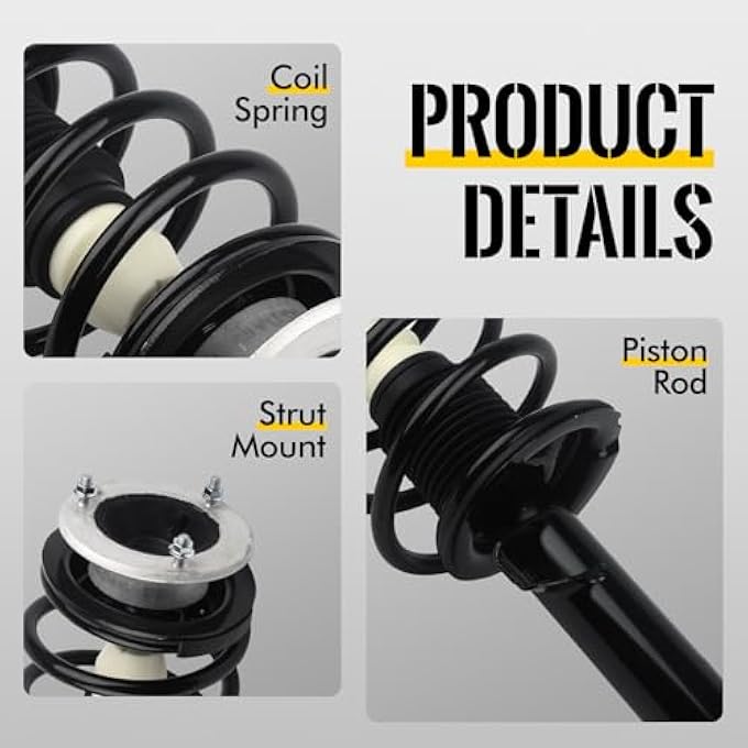KUSATEC Front Pair Complete Struts Shock Absorber Fit For 20002005 Bmw 320I 323I 323Ci 325I 325Ci 328I 328Ci 330I 330Ci 171582 171581 Struts With Coil Spring Assemblies - Image 4