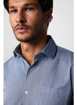 Tudors Classic Fit Slim Striped Cotton Tie Collar Gray Men's Shirt  - Image 3