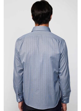Tudors Classic Fit Slim Striped Cotton Tie Collar Gray Men's Shirt  - Image 5