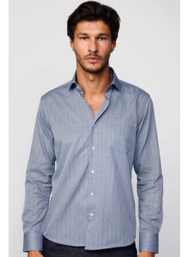 Tudors Classic Fit Slim Striped Cotton Tie Collar Gray Men's Shirt  - Image 2