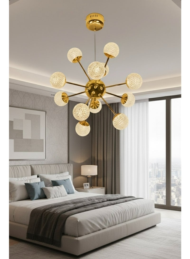 BUY4LESS -  Modern Lighting, Chandelier, Light, Light ball Special, Gold Color, 60x60 cm, Suitable for bedroom and living room, Adjustable height - Image 5