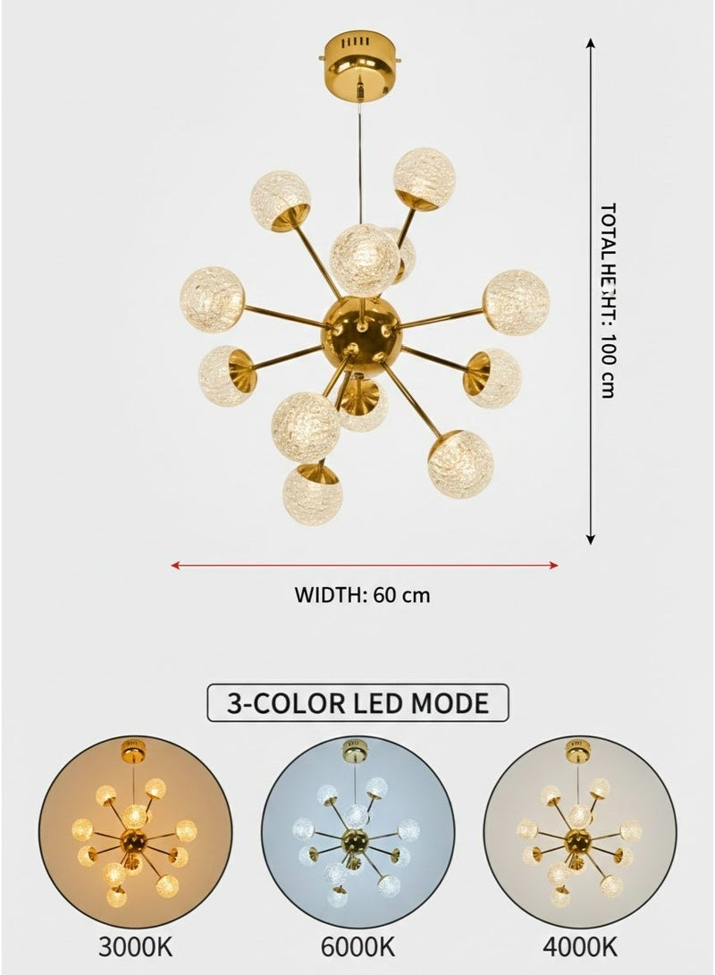 BUY4LESS -  Modern Lighting, Chandelier, Light, Light ball Special, Gold Color, 60x60 cm, Suitable for bedroom and living room, Adjustable height - Image 4