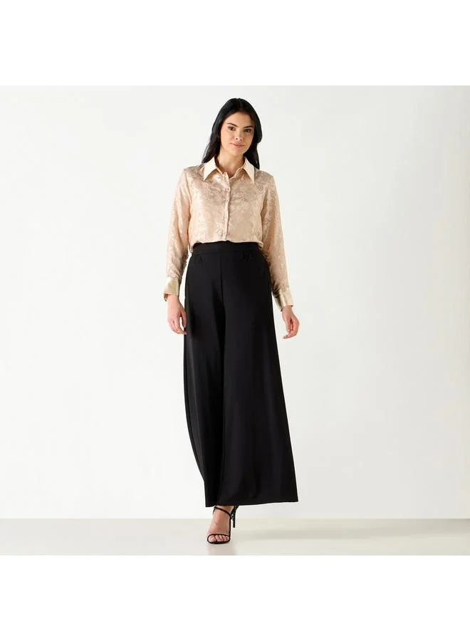 ايكونيك قميص جاكار بأكمام طويلة من آيكونيك