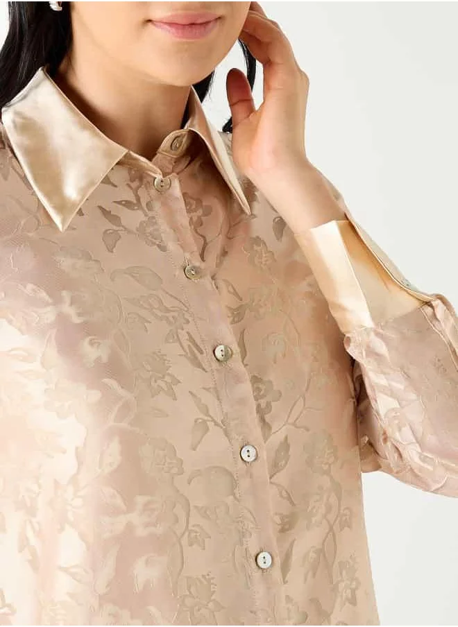 Iconic Iconic Jacquard Shirt with Long Sleeves