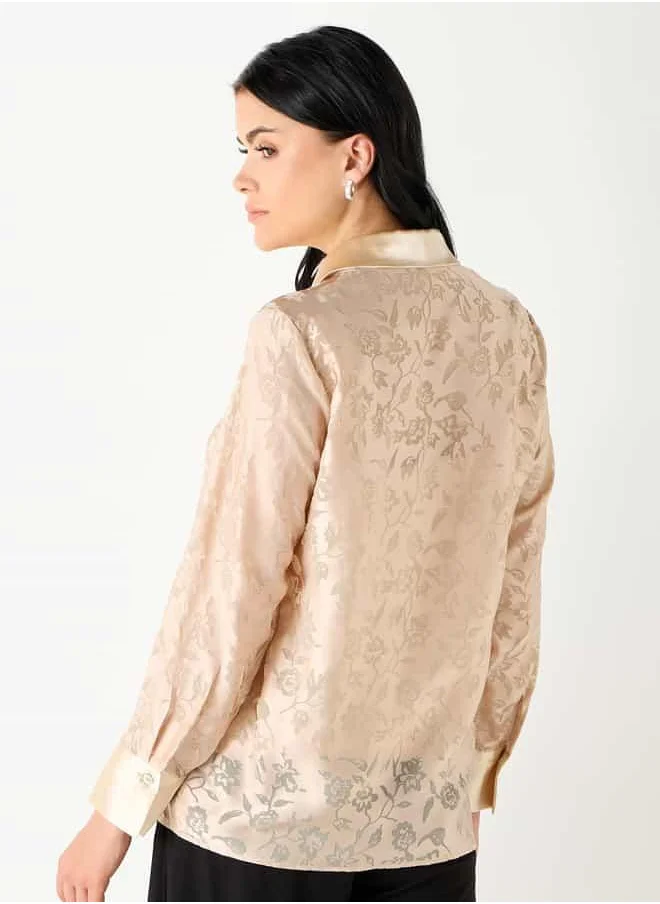 Iconic Iconic Jacquard Shirt with Long Sleeves