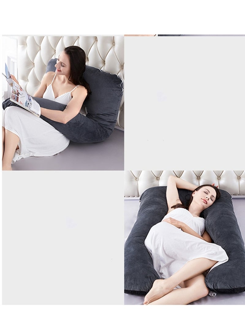 Multifunctional maternity pillow side sleeper pillow pure cotton removable and washable U-shaped nap pillow cushion - Image 3