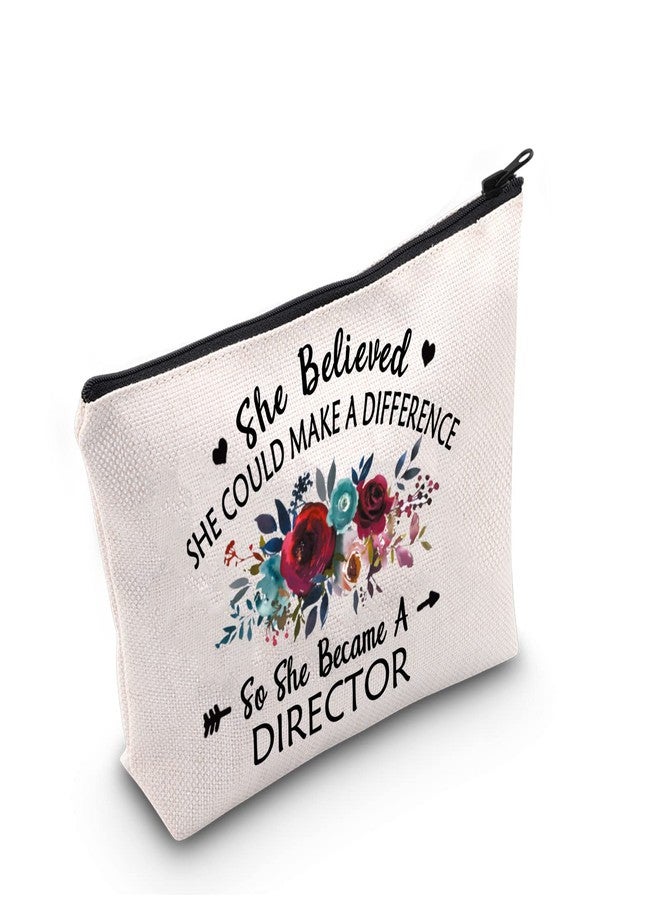 G2TUP Director Gift Makeup Bag - Movie Cosmetic Bag for Appreciation, Media Graduation - Zipper Travel Bag (White) - Image 1