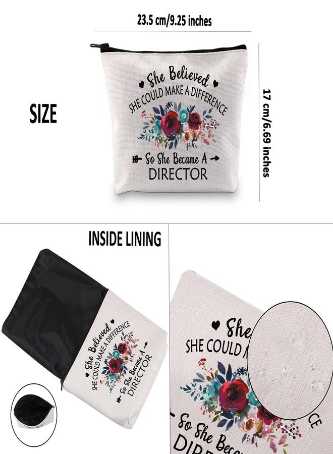 G2TUP Director Gift Makeup Bag - Movie Cosmetic Bag for Appreciation, Media Graduation - Zipper Travel Bag (White) - Image 3