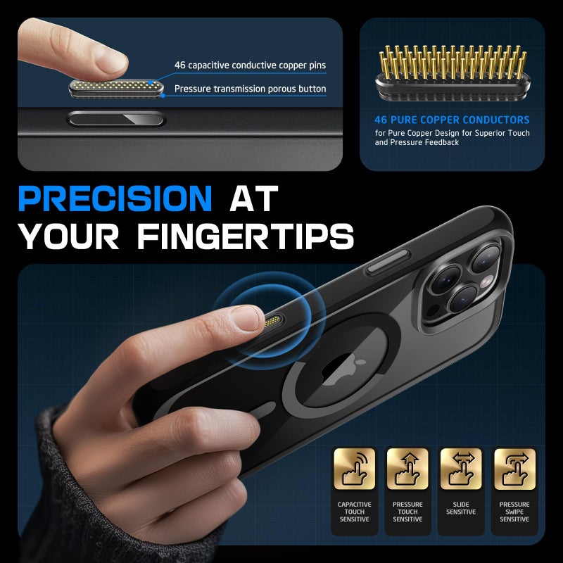 SUPCASE for iPhone 16 Pro Case with Camera Control Capture Button (Unicorn Beetle Mag), [Compatible with MagSafe] Slim Protective Magnetic Phone Case for iPhone 16 Pro 6.3'' 2024, Black - Image 3